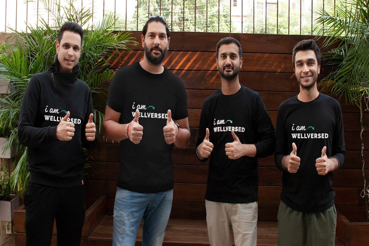 Yuvraj Singh With Wellversed Founders   October 2020 min